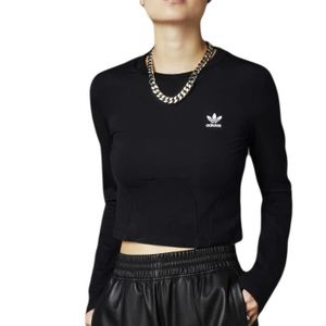 T-SHIRT T-Shirt Noir Femme Adidas Rib Top