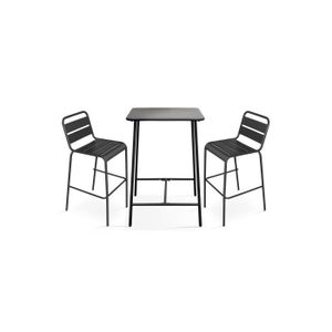 Ensemble table et chaise de jardin Ensemble table de bar et 2 chaises hautes - OVIALA