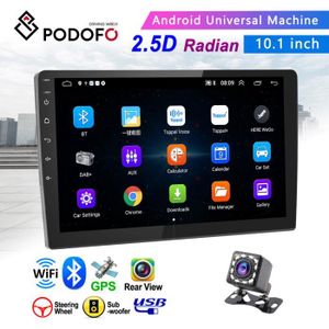 AUTORADIO Podofo 2 Din 10.1'' Car Stereo Touch Screen Car MP5 Player Android Car Radio Bluetooth Mirror Link with 12 LED Rear Camera