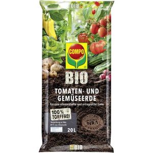 TERREAU - SABLE COMPO Terreau Bio pour tomates et légumes - sans Tourbe - 20 l100