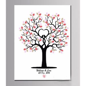 30 40cm Arbre D Empreinte Digitale Diy Signature De Mariage Avec Un Encreur 2 Tronc Rouge Cdiscount Maison