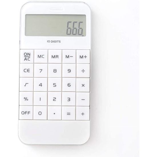 Calculatrice De Bureau Transparente Grand Écran 10 Chiffres - Bleue Portable