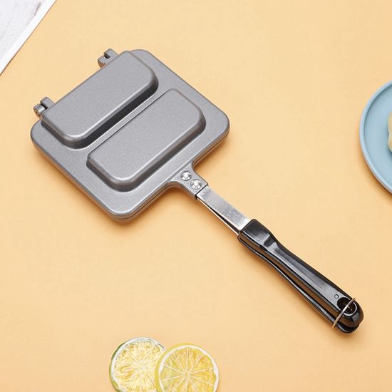 Poêle à Frire Amovible Poêle À Frire Multifonction Double Face Grille-Pain Sandwich De Petit Déjeuner Plaque De Cuisson Appareil Croque Monsieur Gaz