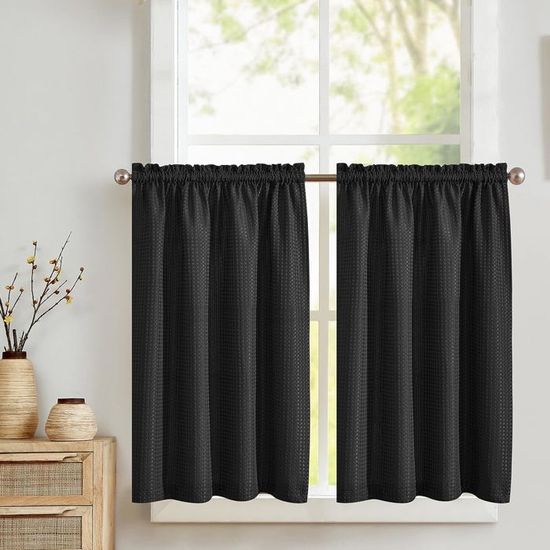 Rideaux Voilage Rideaux Brise-bise Gaufrés - Lot De 2 Pour Fen Tres 90x115 Cm 202542 - 7