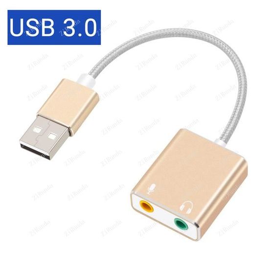 Tapez B-GOOChain-Carte son externe DOQ 7.1, adaptateur audio, jack 3 ...