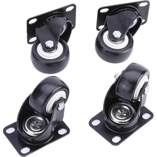 4 Roulettes Pivotantes 125mm IQWTU 800kg - Avec Frein, Double Roulement