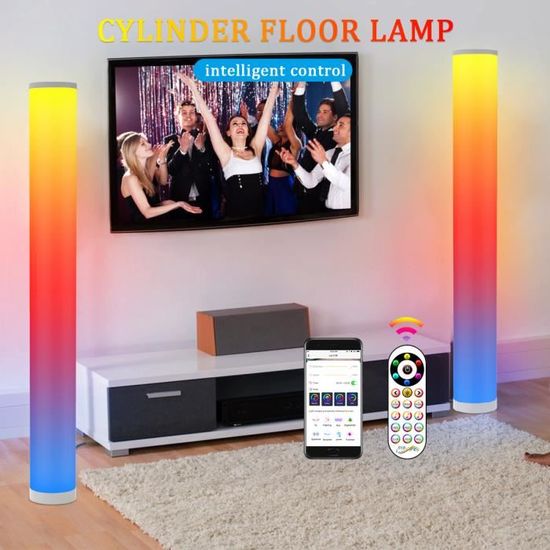 Lampadaire Sur Pied LED Salon Design,Moderne Noir Lampadaire Chambre avec  RGB et Télécommande,Luminosité Réglable Lampe sur P[O150] - Cdiscount  Bricolage