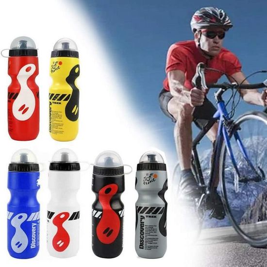 650ML Bouteille d'eau à vélo et porte-bouteille d'eau, Porte-Bidons Vélo Cyclisme Bicyclette Support Bouteille Bottle (Blanc+ noir)