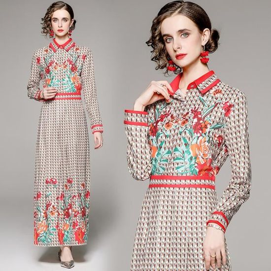 Robe D'Été Fleurie à Bretelles – Imprimé Plage – Taille 42 – Style Bohème