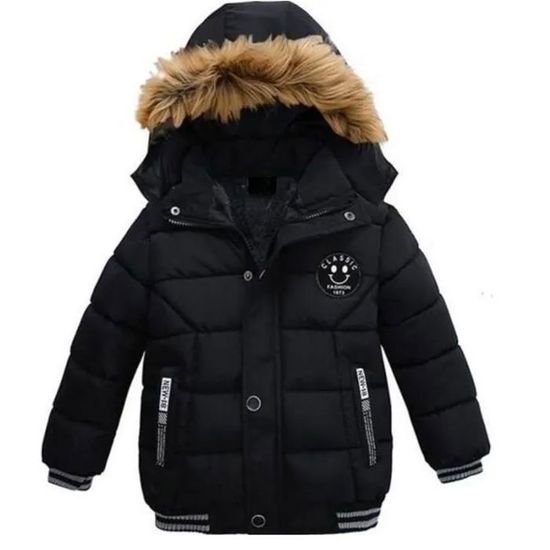 Blouson Manteau Fourrure Chaud Enfant - Doudoune à Capuche Garçon Fille, Veste Ski Sport Bébé