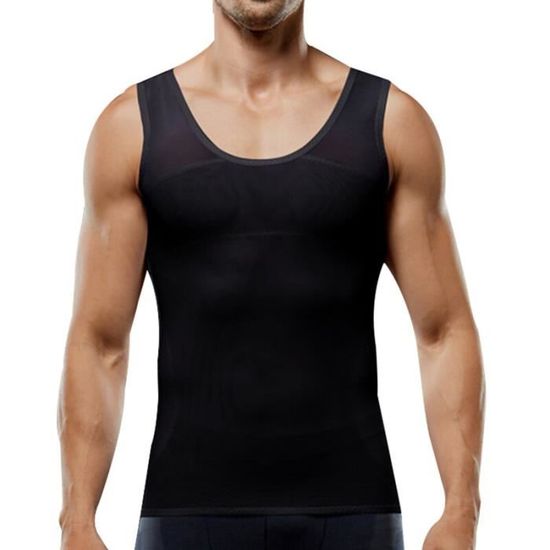 Gilet Amincissant Homme - Débardeur De Compression Sculptant - Sous-vêtement Gainant En Cuir Bock