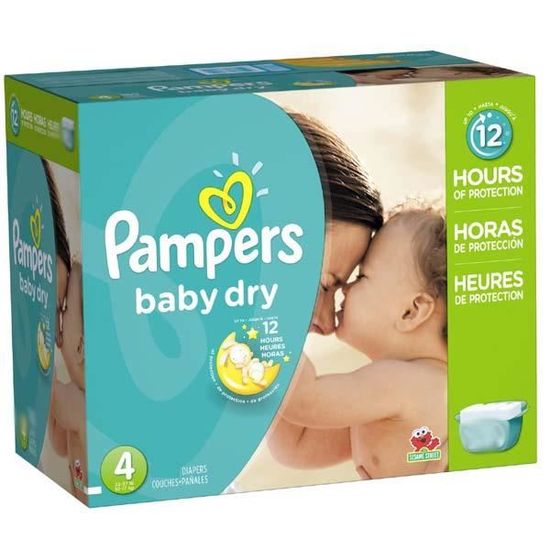 Pampers - 102 couches bébé Taille 4 baby dry