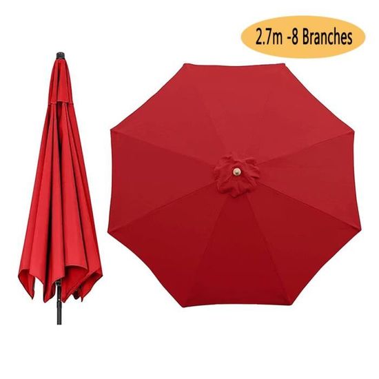 Rouge Rouge Auvent De Rechange Pour Parasol De Terrasse 2m/2,7m/3.0m, 6