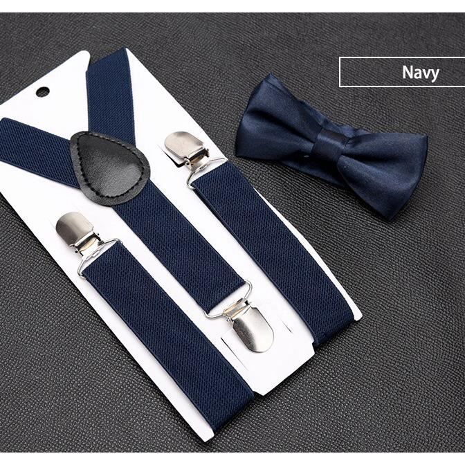 HANERDUN Bretelles pour Enfants Nœud Papillon Ensembles Bretelles Ajustables en Y avec Variété Couleurs pour les Bébé de 1 à 10 Ans