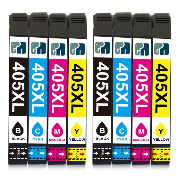 Lot De 8 Cartouches D'encre Compatibles Pour Imprimante XP405 - T1805/T1815, Non-OEM