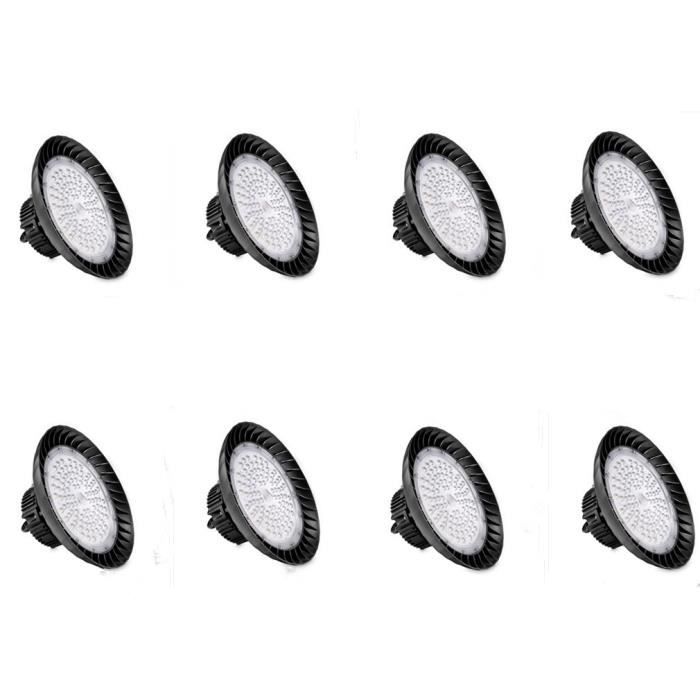 8X ANTEN 150W Projecteur LED UFO Spot high bay lumière d'entrepôt, Etanche IP65 Blanc Froid (5000K) éclairage d'atelier pour