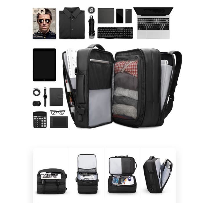 Sac à Dos Cabine Grand 55L, Sac à Dos Voyage Avion Antivol Bagage à Main Sac Ordinateur Portable