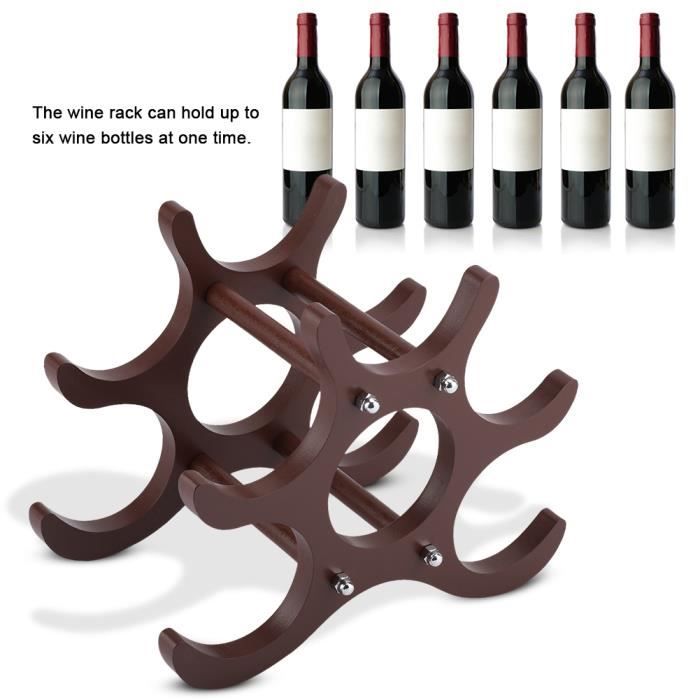 Casier à vin rouge, casier à vin rouge en bois,Stand 6 Bouteilles, 26*16.5*21.5 cm-XIA