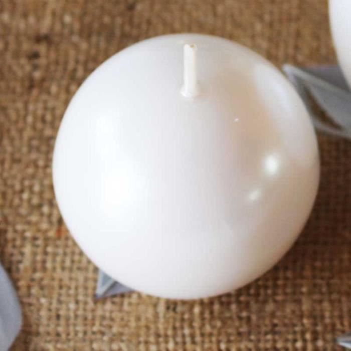 1 bougie ronde blanche 6 cm déco mariage fête anniversaire maison noel