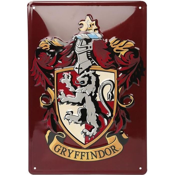 Harry Potter Gryffondor Plaque en métal rouge