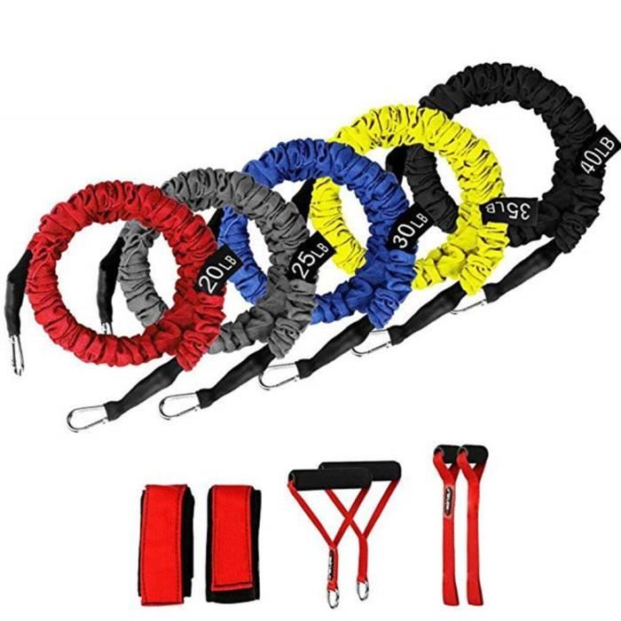 11 pièces-ensemble Fitness traction corde bandes de résistance Latex force équipement de gymnastique exer - HSJSTLDB06808