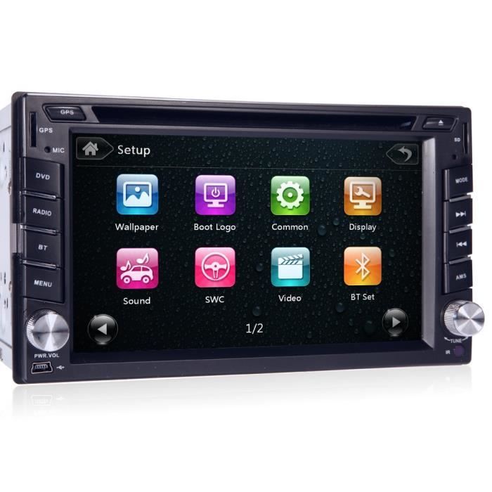 6.2- in Dash Car Stereo Double Din Radio New Framework DVD Player GPS Sat Nav Touchscreen Support Navigation Bluetooth-RDS-Subwoo
