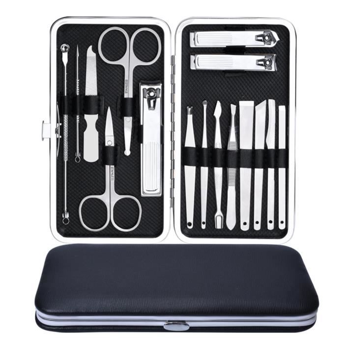 Kit De Beauté Professionnel, Coupe Ongle Professionnel Coupe Cuticule Acier Inoxydable - 16Pcs Trousse Manucure Pedicure Set