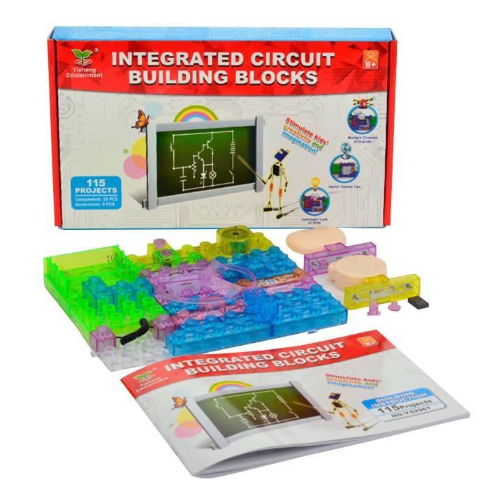 Jouet d'expérimentation scientifique de bloc de construction d'assemblage de circuit multifonctionnel - sjizua 3518