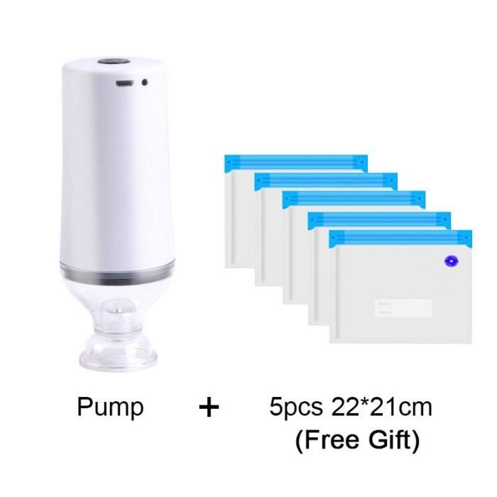 Housse de rangement,Mini pompe à vide électrique pour vêtements, sac de rangement sous vide électrique - Type White Pump Set
