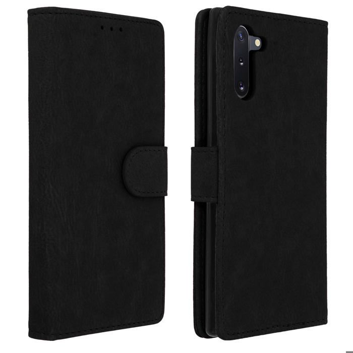 Étui Samsung Galaxy Note 10 Housse Intégrale Porte-cartes Fonction Support noir Noir