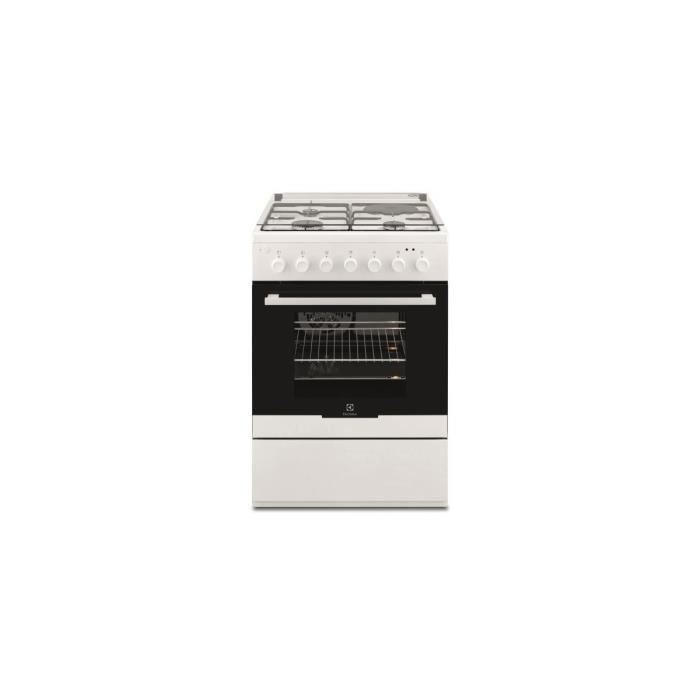 ELECTROLUX CUISINIERE MIXTE 60x60 - 3 foyers gaz thermocouplés - 1 plaque électrique -