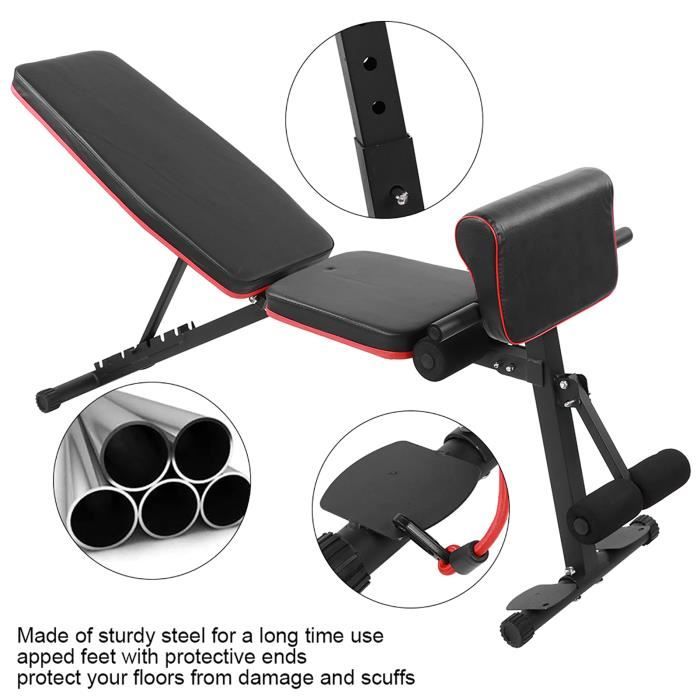 7 Banc abdominal à poids réglable LVL Banc d'haltères de fitness assis à la taille -XIF
