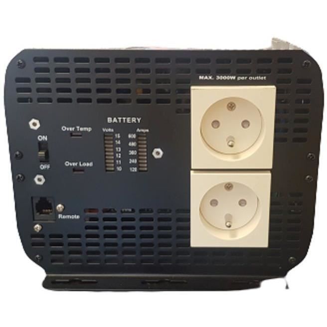 Convertisseur de tension 12/220V 5000W avec télécommande 5M