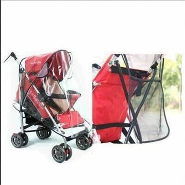 Universel Habillage Pluie PVC+ Sac Filet Pour Poussette Canne Avec Ventouse