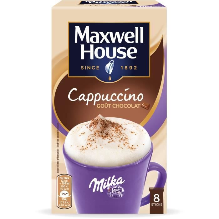 Maxwell House Cappucino Milka Soluble en sticks x9
