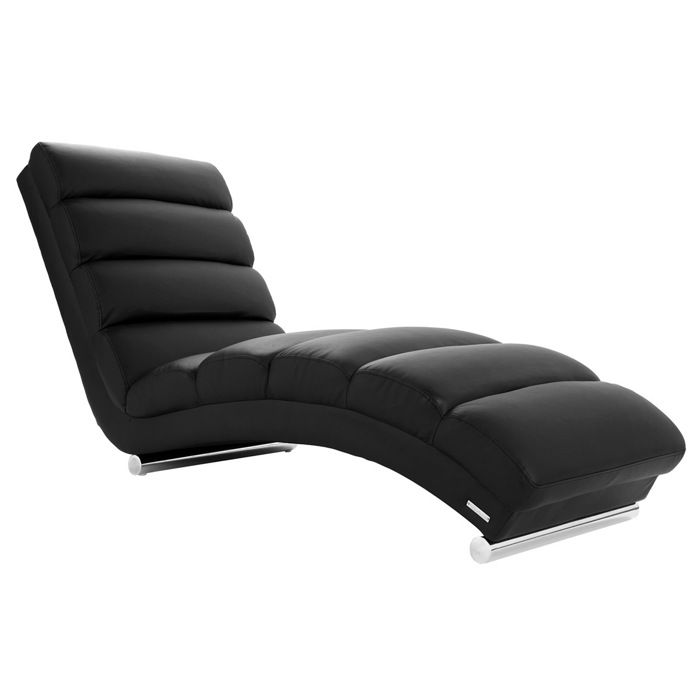 Miliboo - Chaise longue / fauteuil design noir TAYLOR