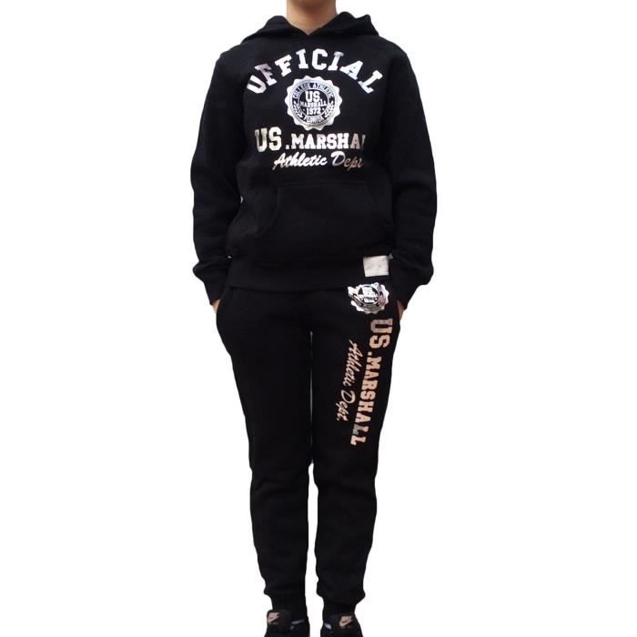 Jogging US MARSHALL Noir Enfant Mixte