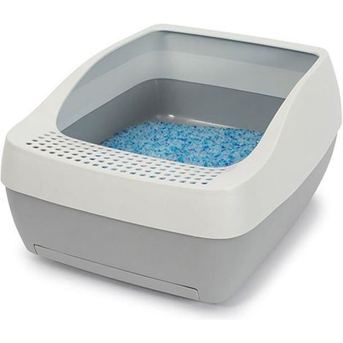 PetSafe - Bac à litière Deluxe pour Chat, avec sac de litière Cristal PetSafe, Technologie Air-Flow innovantepour 5x moins d’odeur