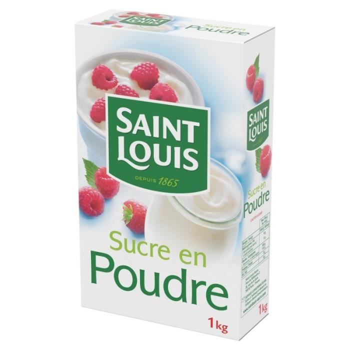 SAINT LOUIS - Sucre En Poudre Classique À Bec Verseur 1Kg - Lot De 4