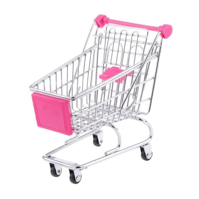 Mini supermarché Panier Handcart Chariot avec siège Roulant Roues Enfants Enfants Jeux de rôles Jouet Taille M - Fuchsia, 16 @M1870