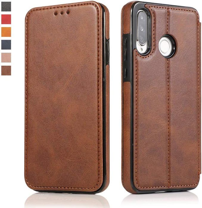 Étui Cuir Antichoc Avec Fente Carte Pour IPhone 15/14/13/12/11 - Neuf - Hybride Silicone Et PU