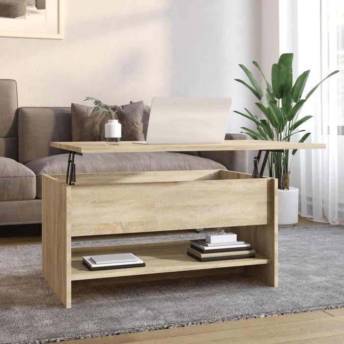 NEW Table basse bar contemporaine Chêne sonoma 80x50x40 cm Bois d ...