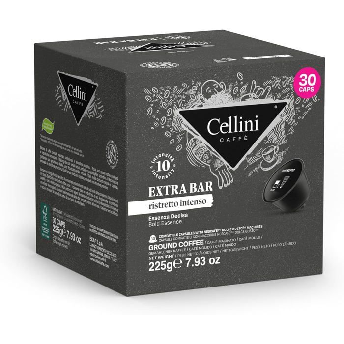 Caffè Cellini Espresso Extra Bar Intenso Capsules Compatibles avec ...