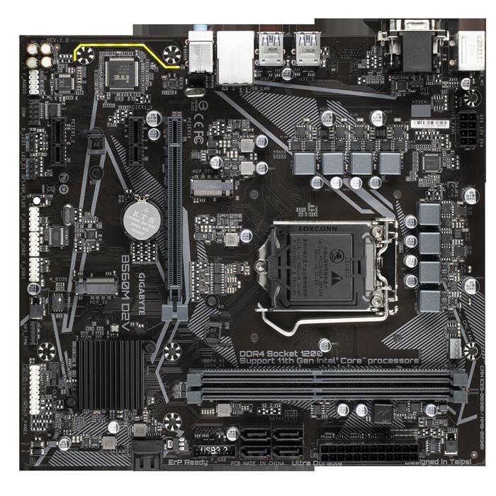 Carte mère GIGABYTE B560M D2V Intel B560 Socket LGA1200 2xDDR4 SDRAM 64GB Micro ATX Reconditionné - Gigabyte reconditionné disponible sur Cdiscount Seconde Vie