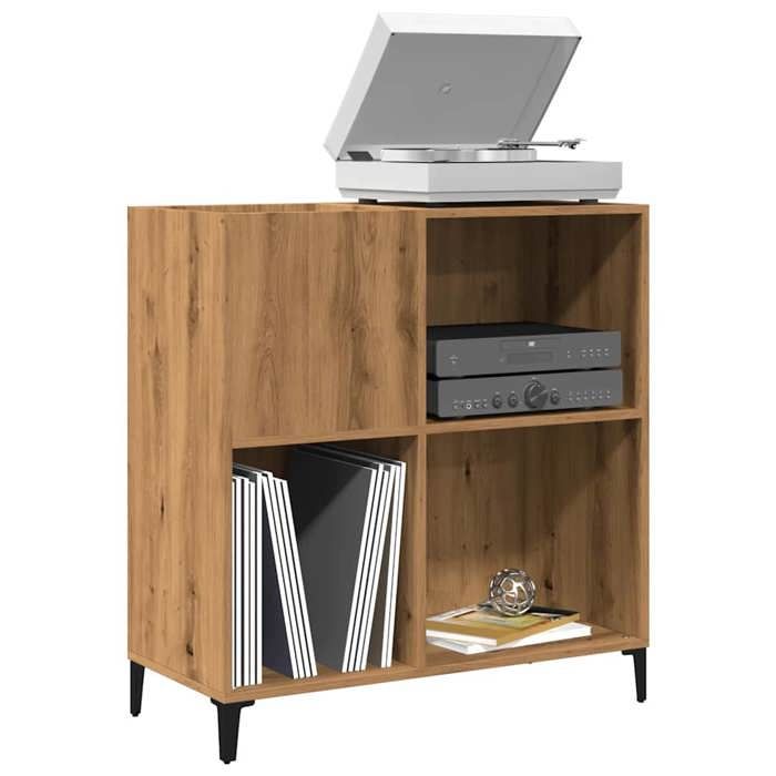 vidaXL Armoire à disques chêne artisanal 84 5x38x89 cm bois ingénierie armoire pour tourne-disques armoire de rangement 857174