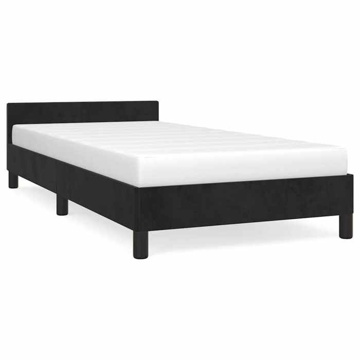 Cadre de lit - VIDAXL - CHILL30613 - 1 place - Velours noir - 90x190 cm - Charge 280 kg