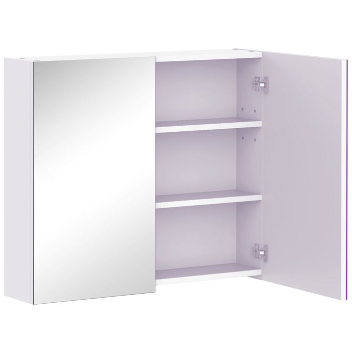 Armoire murale salle de bain avec miroir - HOMCOM - 70 x 60 cm - étagère réglable - miroir salle de bain avec rangement - blanc Armoire murale salle de bain avec miroir - HOMCOM - 70 x 60 cm - étagère réglable - miroir salle de bain avec rangement - blanc