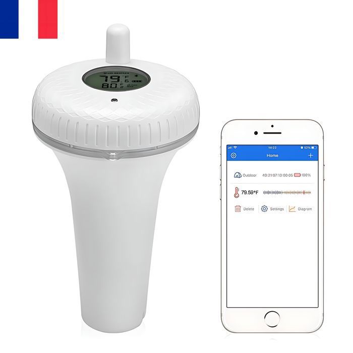 Thermomètre Piscine Flottant INKBIRD IBS-P02 - Numérique Précis Avec Transmetteur, Température Eau Piscine Aquarium