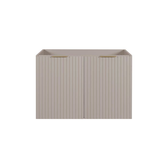 Meuble de salle de bain - Cachemire - 80 x 57 x 46 cm - Poignées dorées - Style moderne - À suspendre