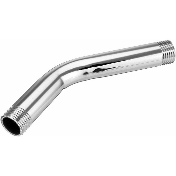 Prolongateur Pommeau Douche 25cm Acier Inoxydable | Raccord G1/2" | Chromé | 4 Rondelles Caoutchouc